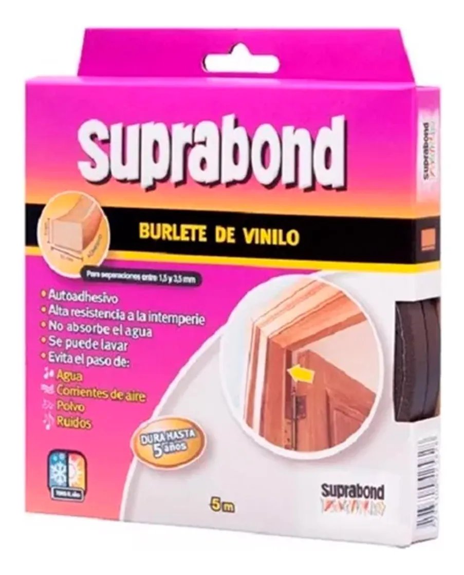 Burlete SUPRABOND Vinilo Marron x 5mt.