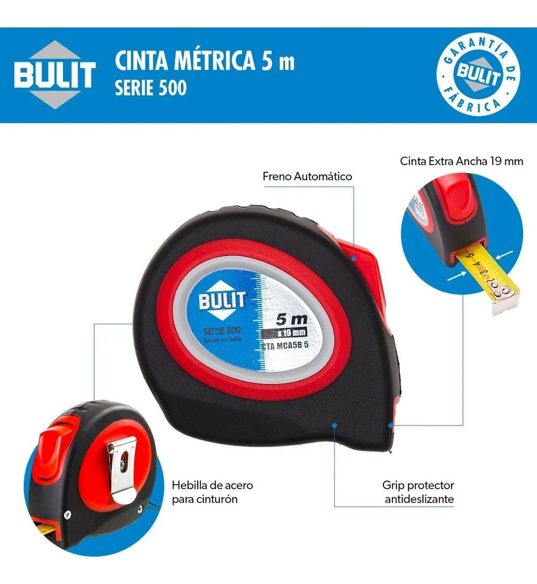 Cinta met. BULIT 5mt. SERIE 500