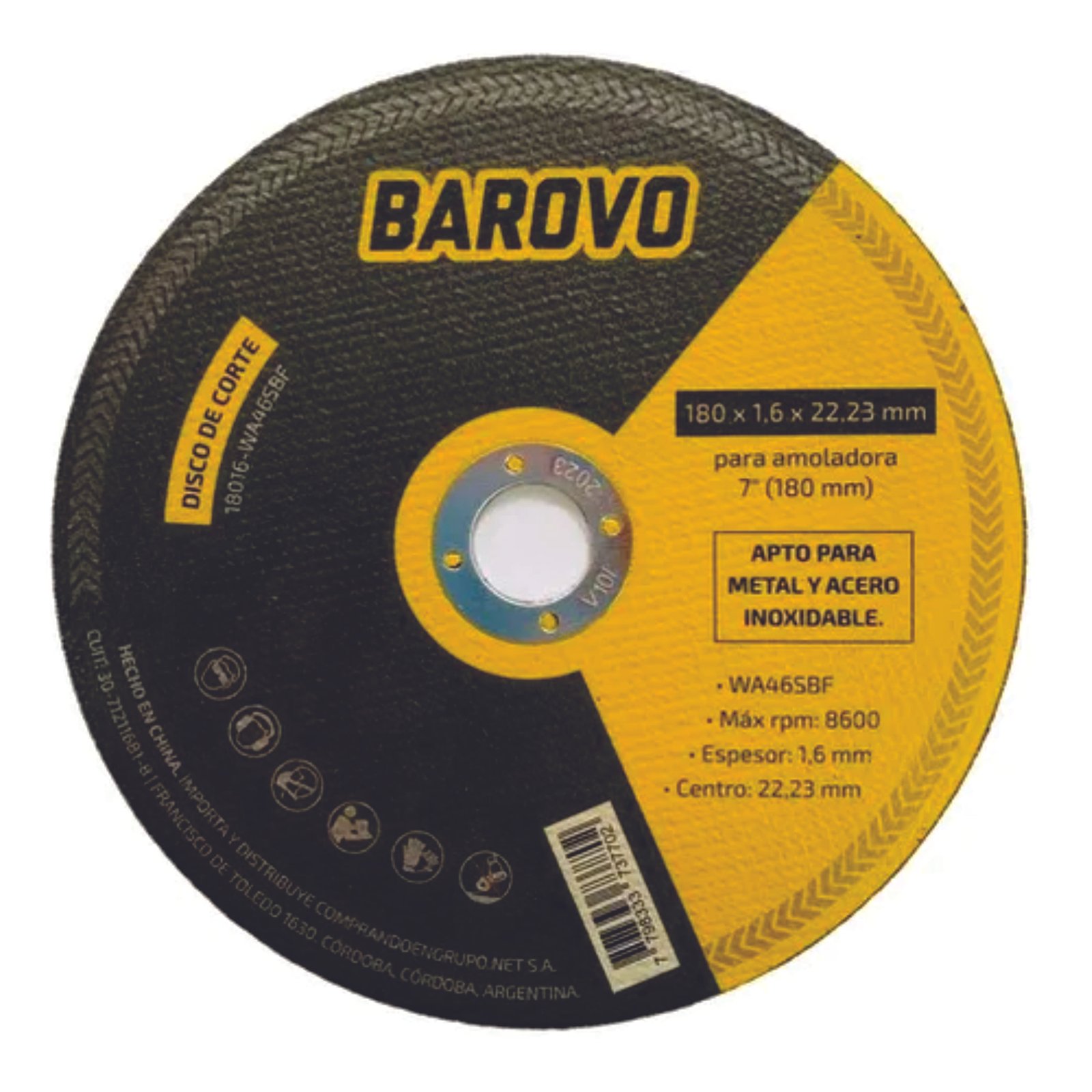 Disc.c/p.H°BAROVO 180×1.6