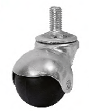 Rueda girat.balon 40mm. cromo c/tornillo