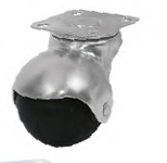 Rueda girat.balon 50mm. cromo c/base