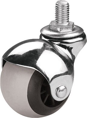 Rueda balon c/rosca 3/8 50mm GRIS-NEGRA
