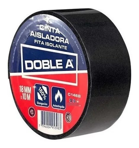 Cinta aisladora negra DOBLE A 10mts
