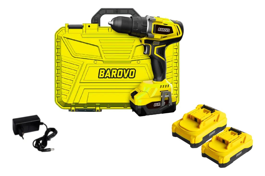 Taladro Atorn. BAROVO Inalámbrico C/maletin/2bat/carg/acc BIM-TA10B