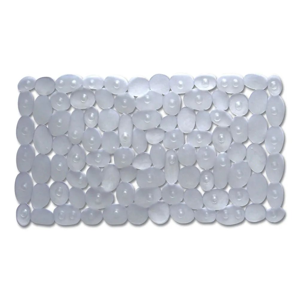 Alfombra de seguridad p/baño c/ventosas piedras 71×35 art. 5010 – Transp