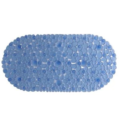 Alfombra de seguridad p/baño c/ventosas piedras 66×36 art. 5013 – Celeste