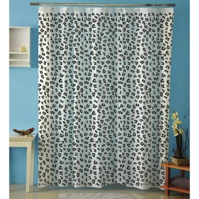 Cortina p/baño plastica AMALFI art 317 – LEOPARDO NEGRO