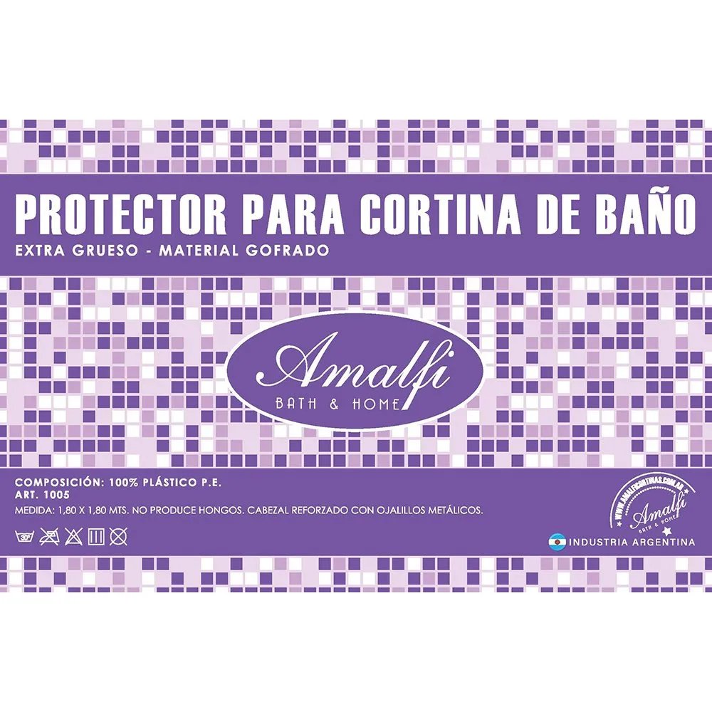Protector p/cortina baño extra grueso AMALFI 1005 – Transp