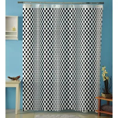 Cortina p/baño plastica AMALFI art 317 – OP NEGRO
