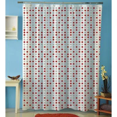 Cortina p/baño plastica AMALFI art 317 – BOTONES Rojo