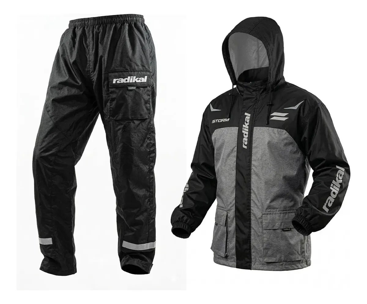 Traje p/lluvia RADIKAL gris/negro TALLE S