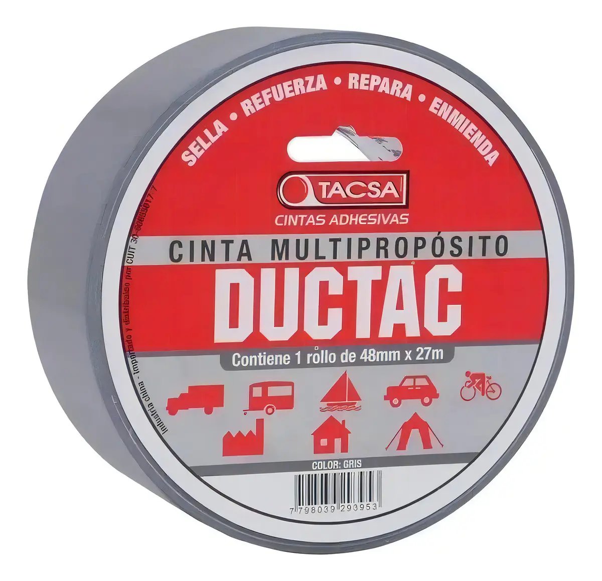CINTA DUC-TAPE 48X 27mts TACSA GRIS