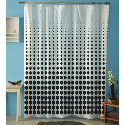 Cortina p/baño plastica AMALFI art 1068 – DOTS Negro