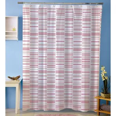 Cortina p/baño plastica AMALFI art 1068 – LINES Rosa