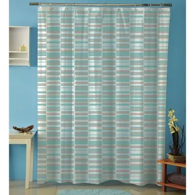 Cortina p/baño plastica AMALFI art 1068 – LINES Aguamarina