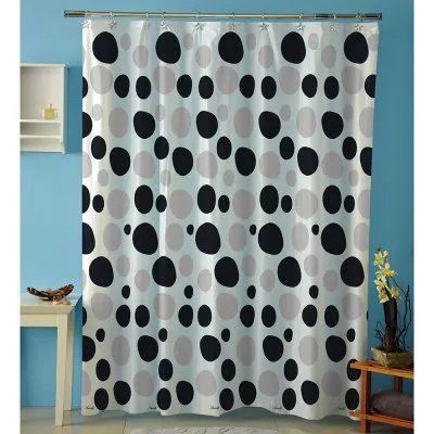 Cortina p/baño plastica AMALFI art 1068 – PIEDRAS Negro