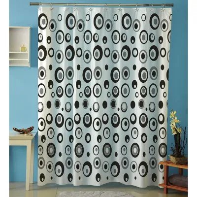 Cortina p/baño plastica AMALFI art 1068 – RETRO Negro