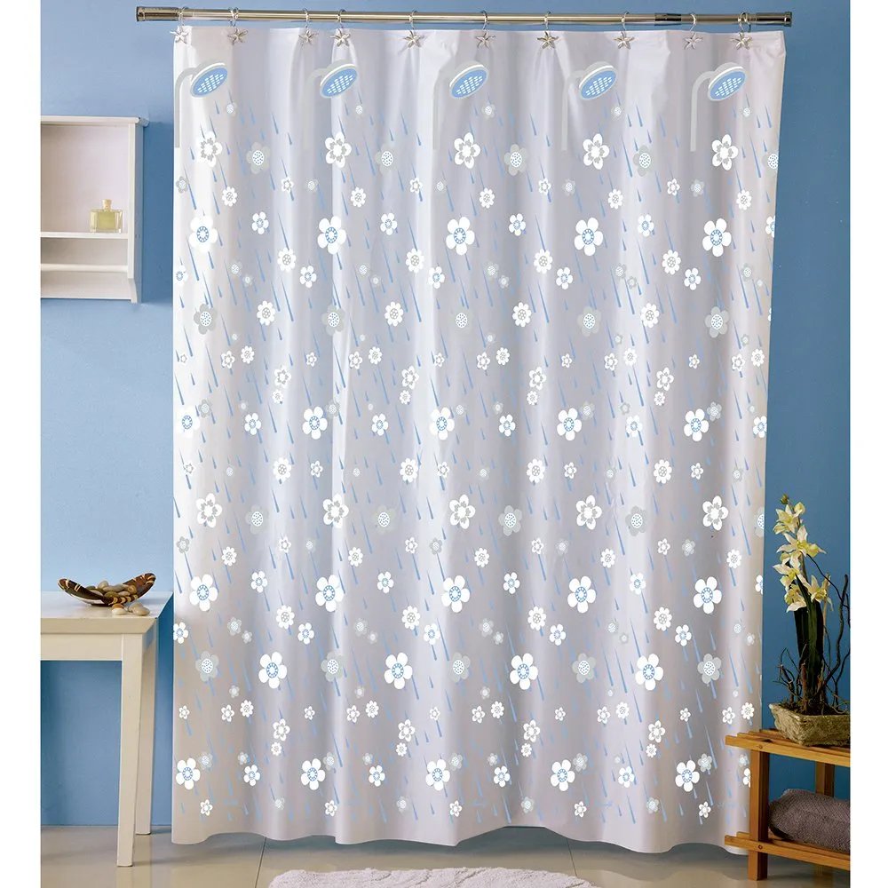 Cortina p/baño plastica c/protec AMALFI art 1068 – LLUVIA BLANCO