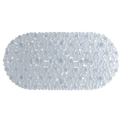 Alfombra de seguridad p/baño c/ventosas piedras 66×36 art. 5013 – Transp