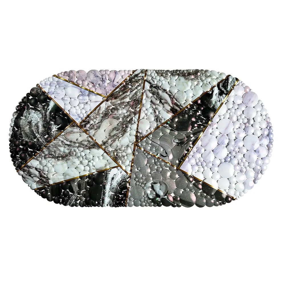 Alfombra de seguridad p/baño antides. c/ventosas 66×35 art. 5039 – marble